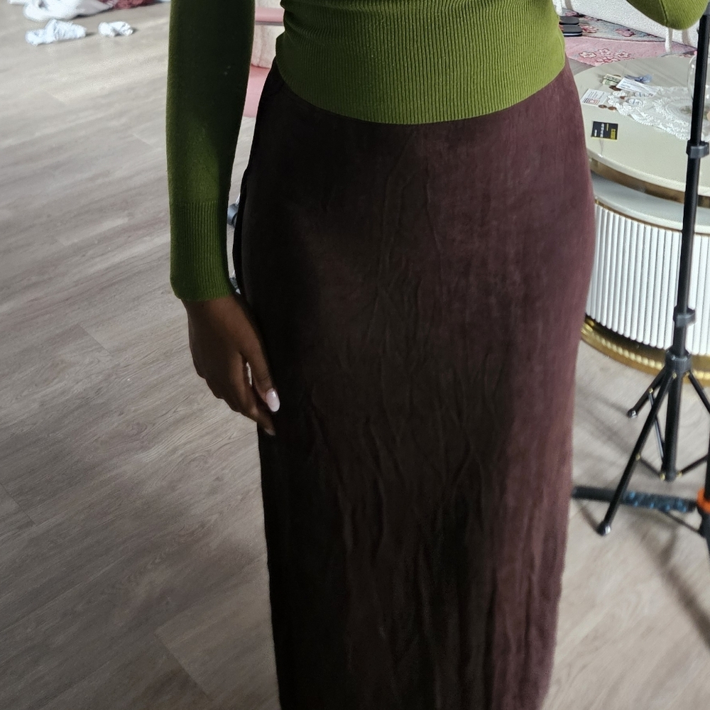 Sharon Anthony Brown Maxi Skirt